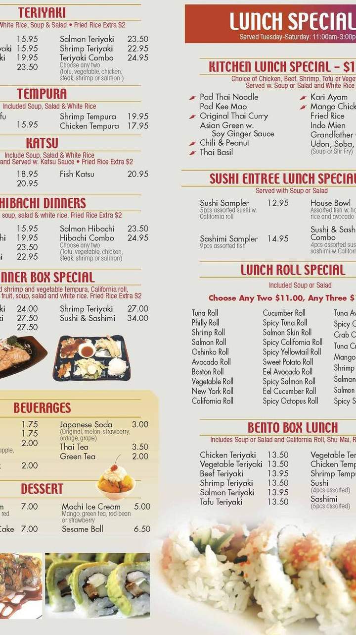 Kenzo menu
